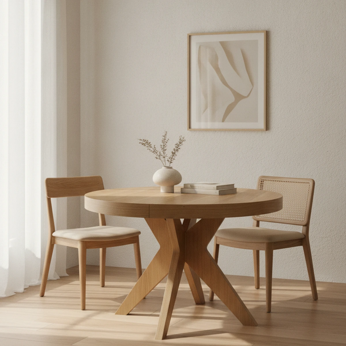 mesa comedor redonda extensible