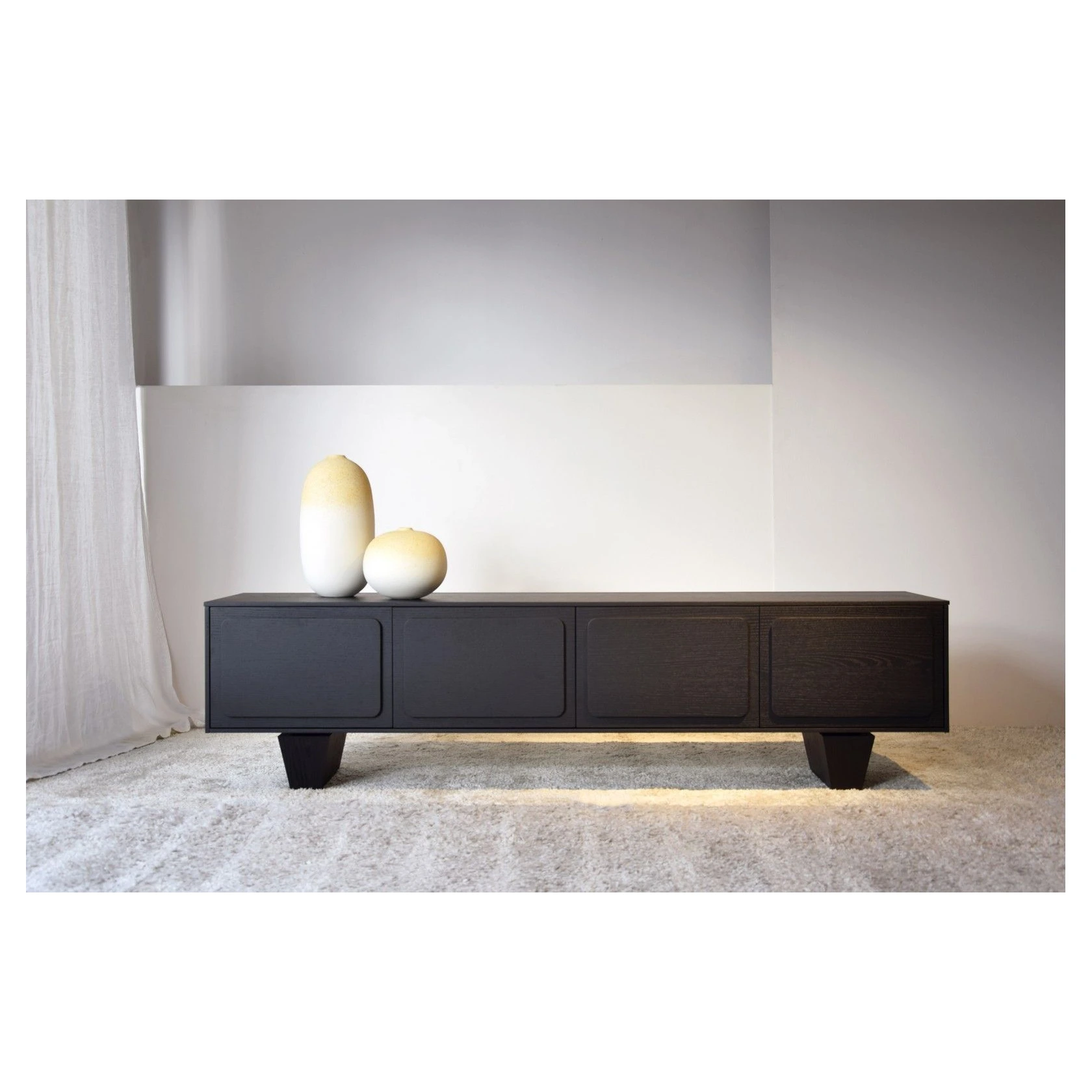 mueble tv roble teñido negro