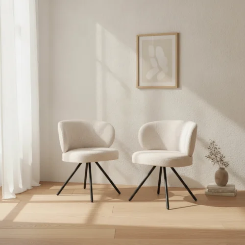 sillas giratorias tapizadas beige