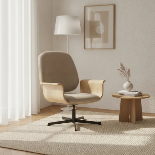 sillon giratorio de roble