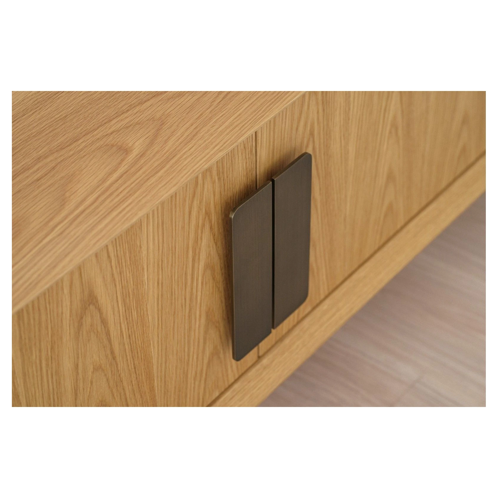 mueble tv roble y laton