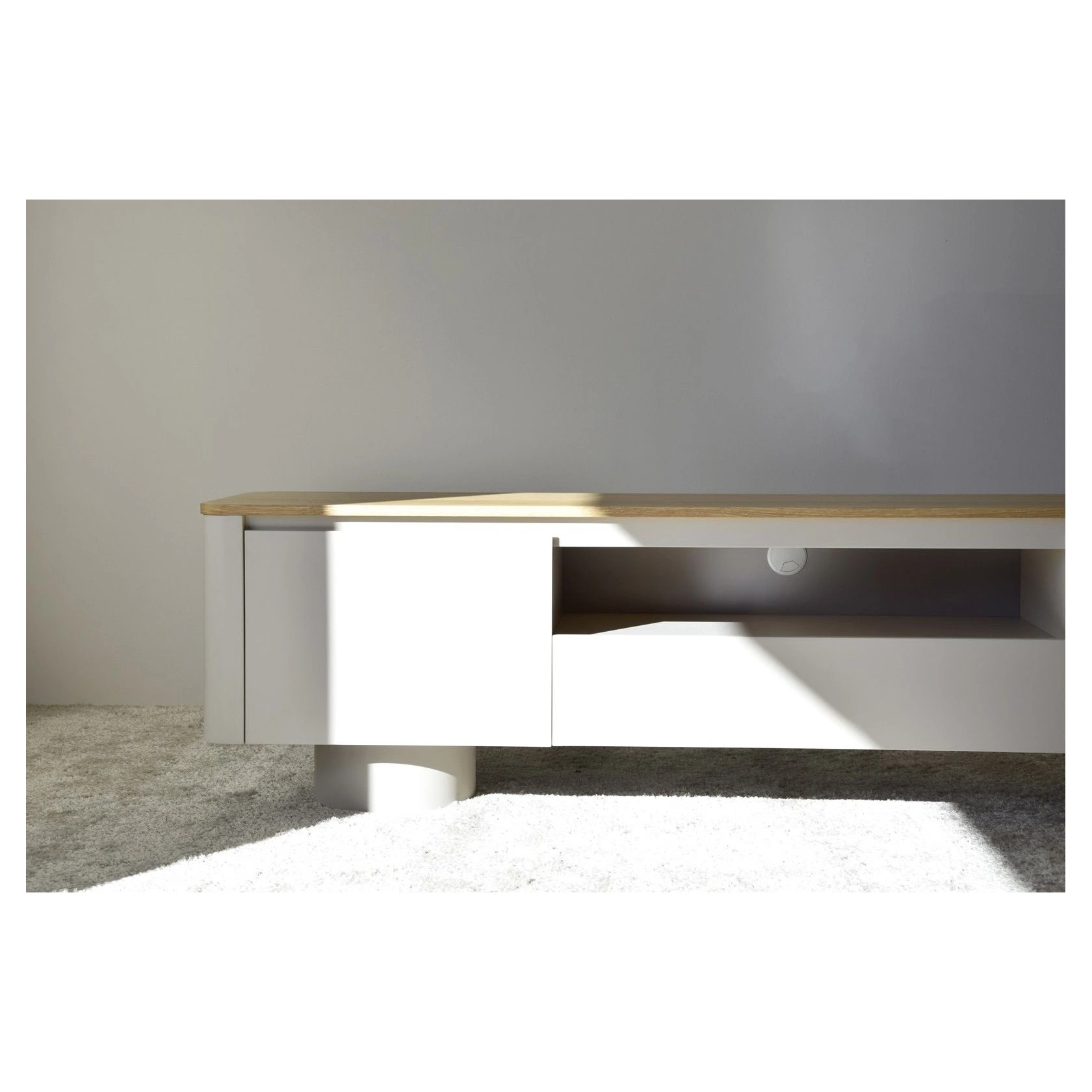 mueble tv gris arena