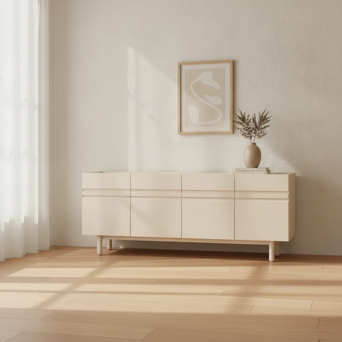 aparador beige brillo