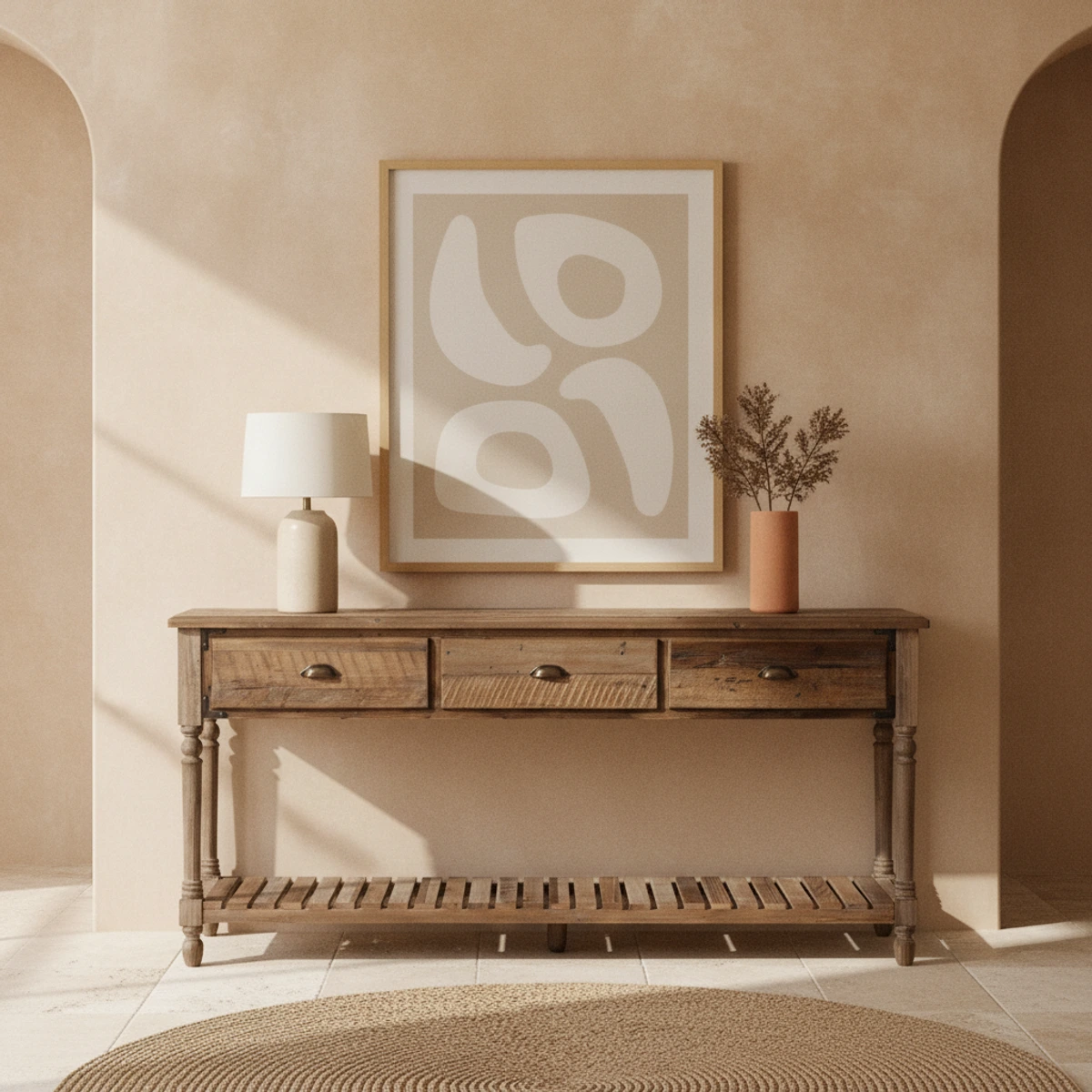 consola de madera rustica