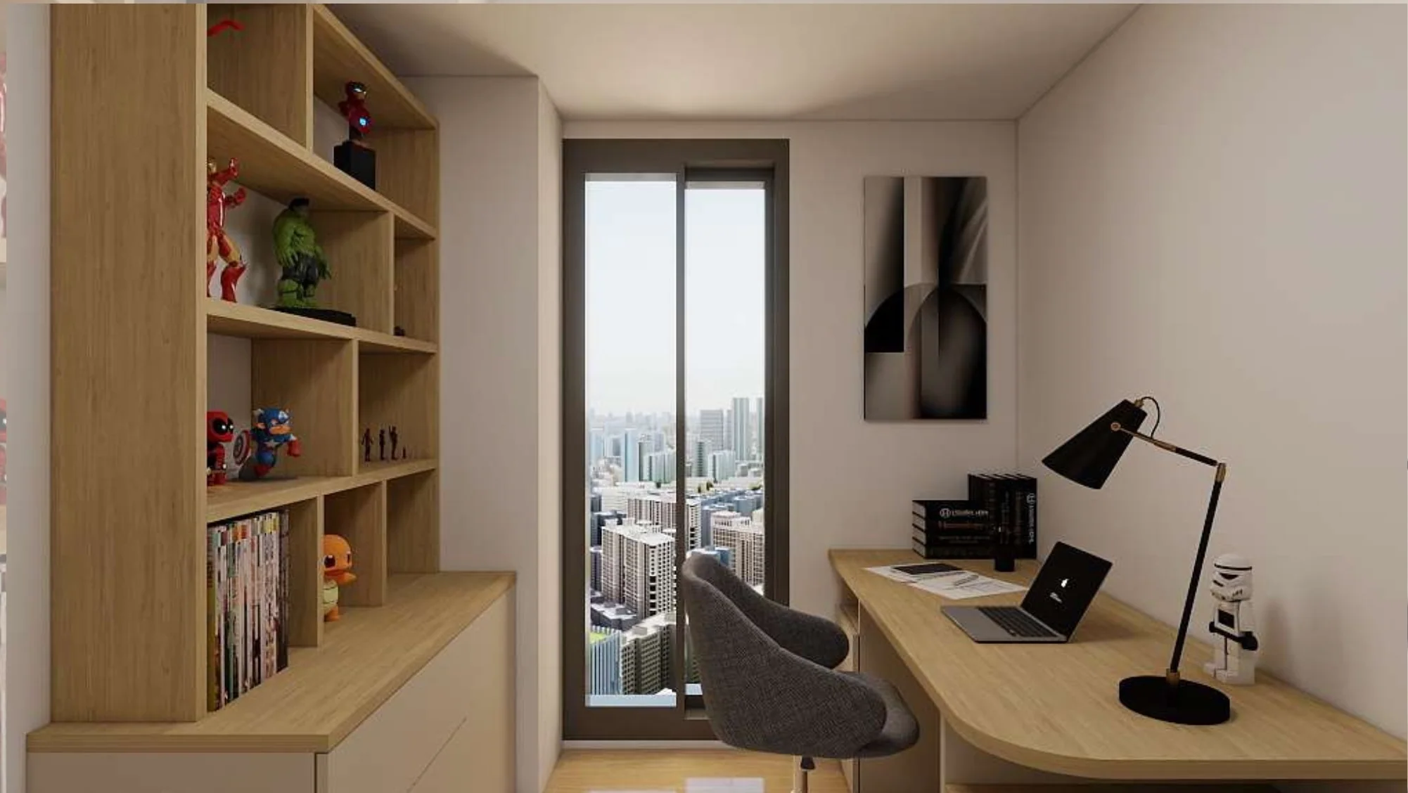 Mobiliario a medida para dormitorio y estudio