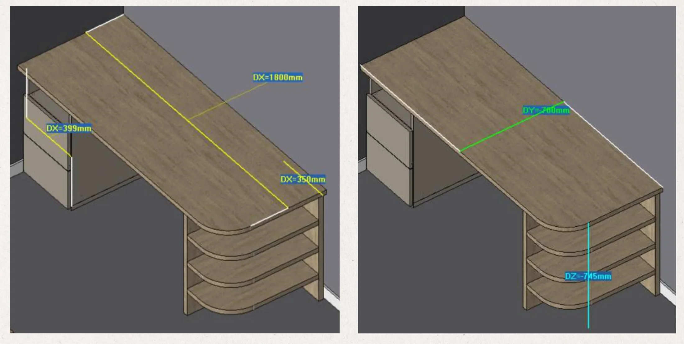 Mobiliario a medida para dormitorio y estudio