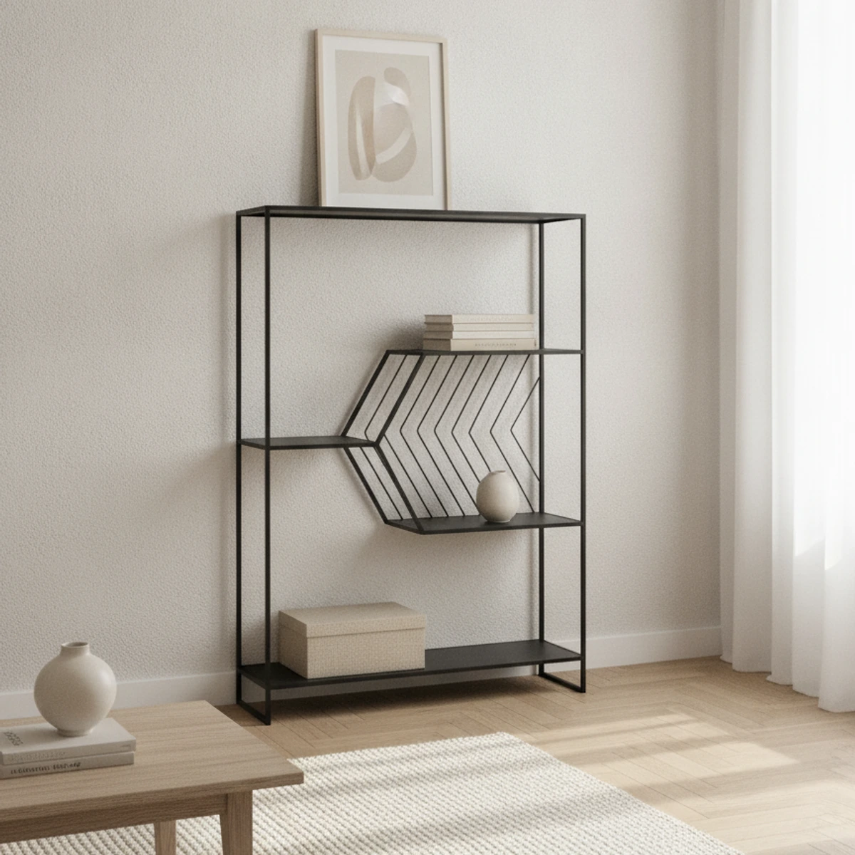 estanteria de metal negro