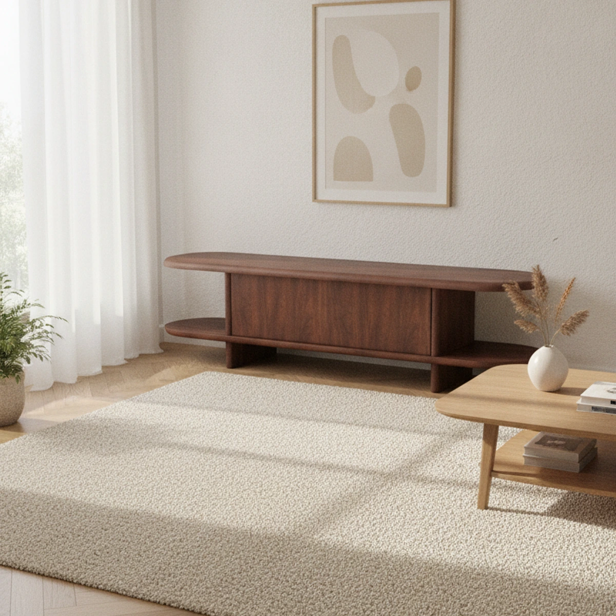 mueble de tv ovalado