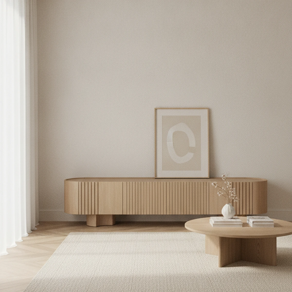 mueble tv chapa roble