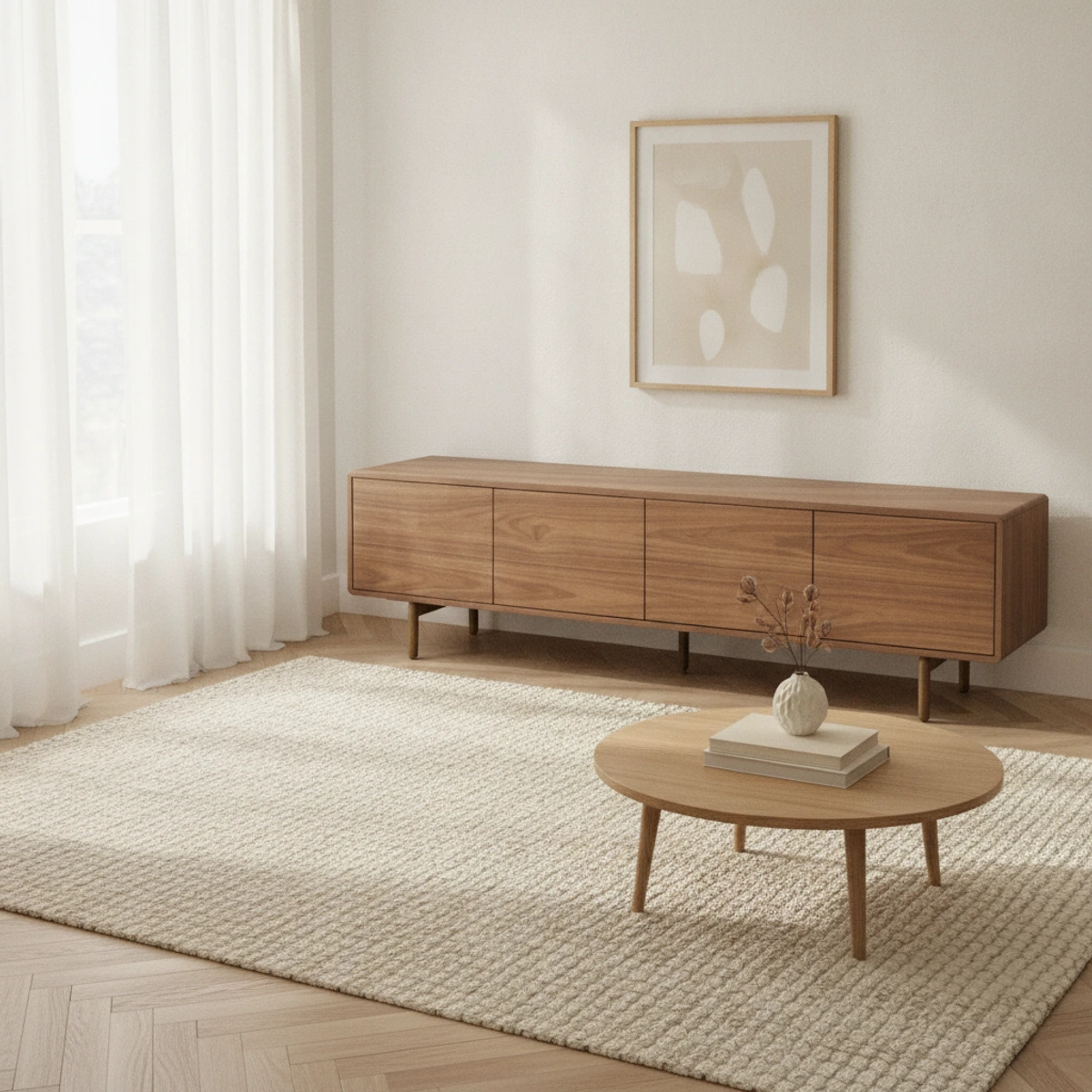 mueble tv nogal 4 puertas