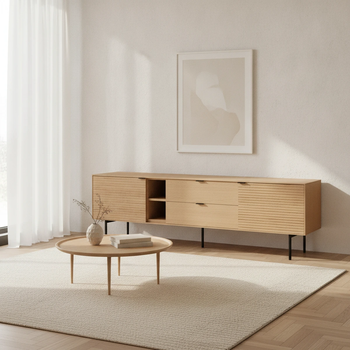 mueble tv roble 180 cm