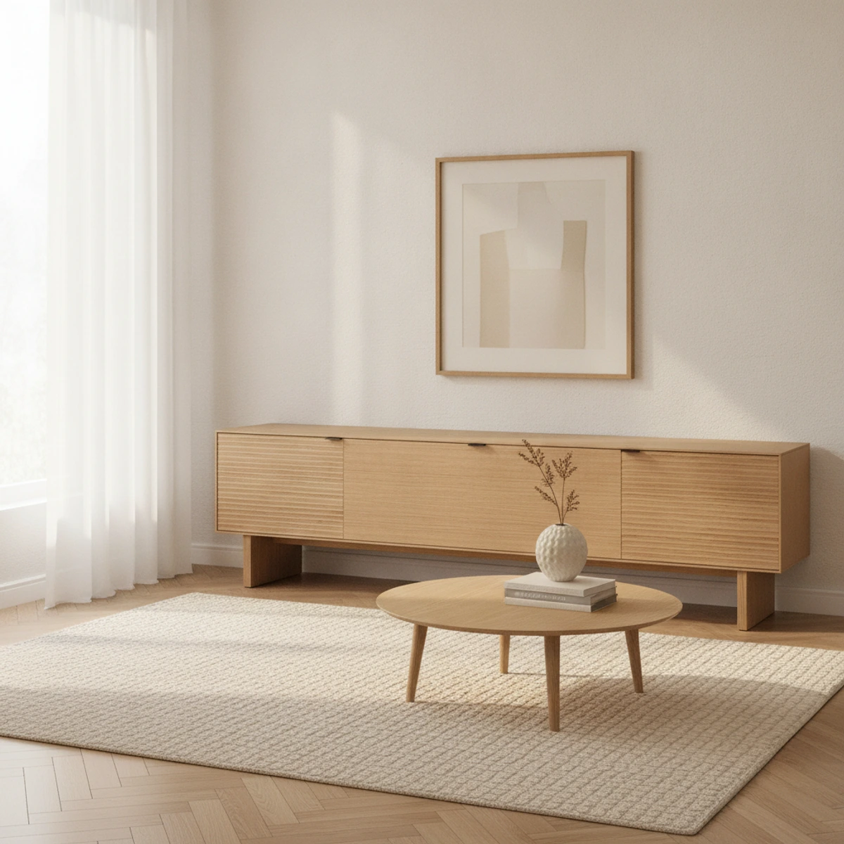 mueble TV roble 200 cm