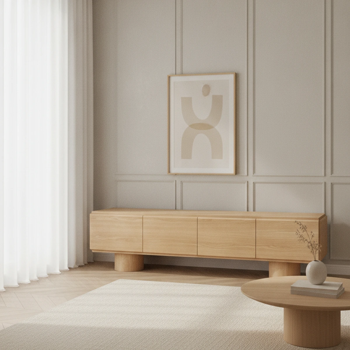 mueble tv roble natural