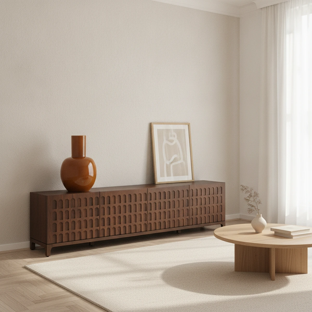 mueble tv roble oscuro