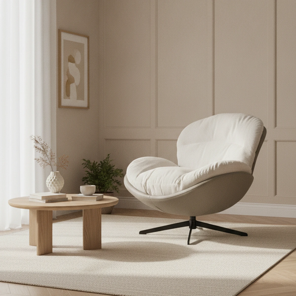 sillón giratorio gris