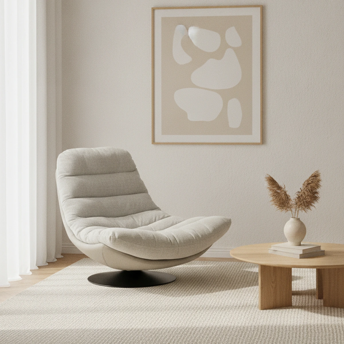 sillon giratorio tapizado gris