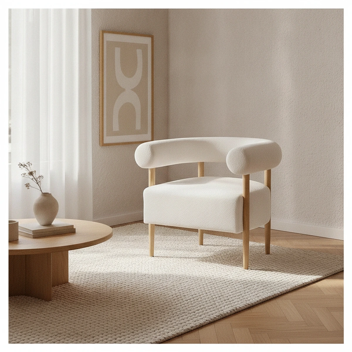sillon tapizado beige