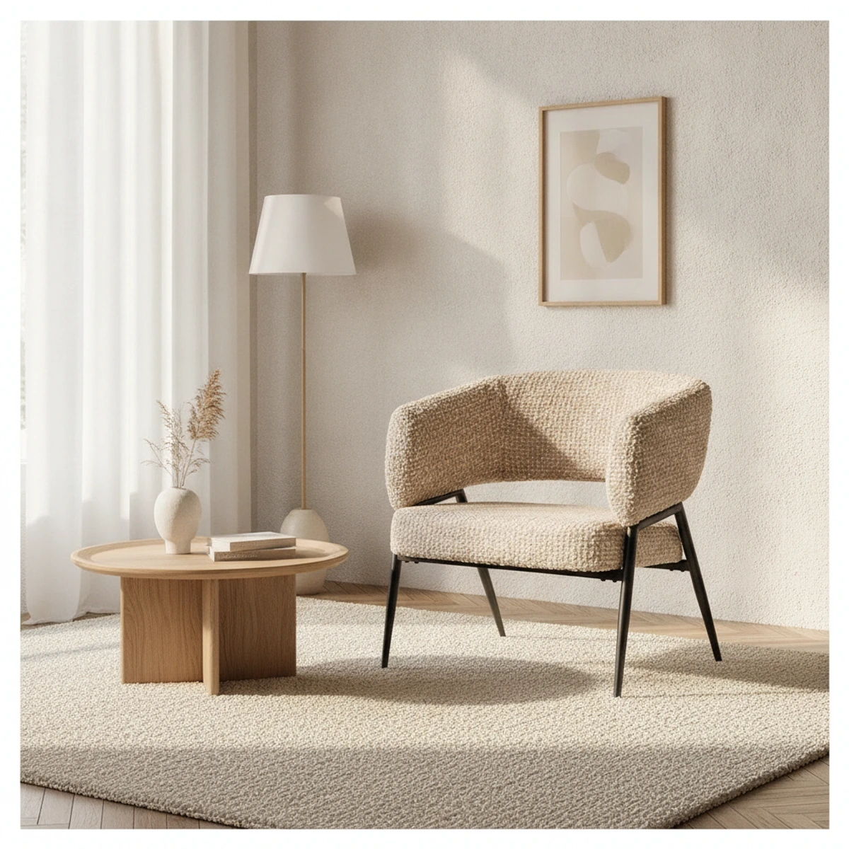 sillon tapizado beige