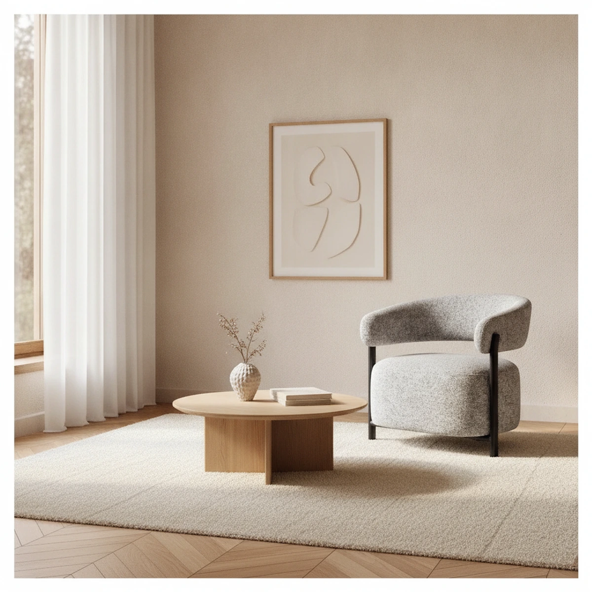 sillón tapizado gris y negro