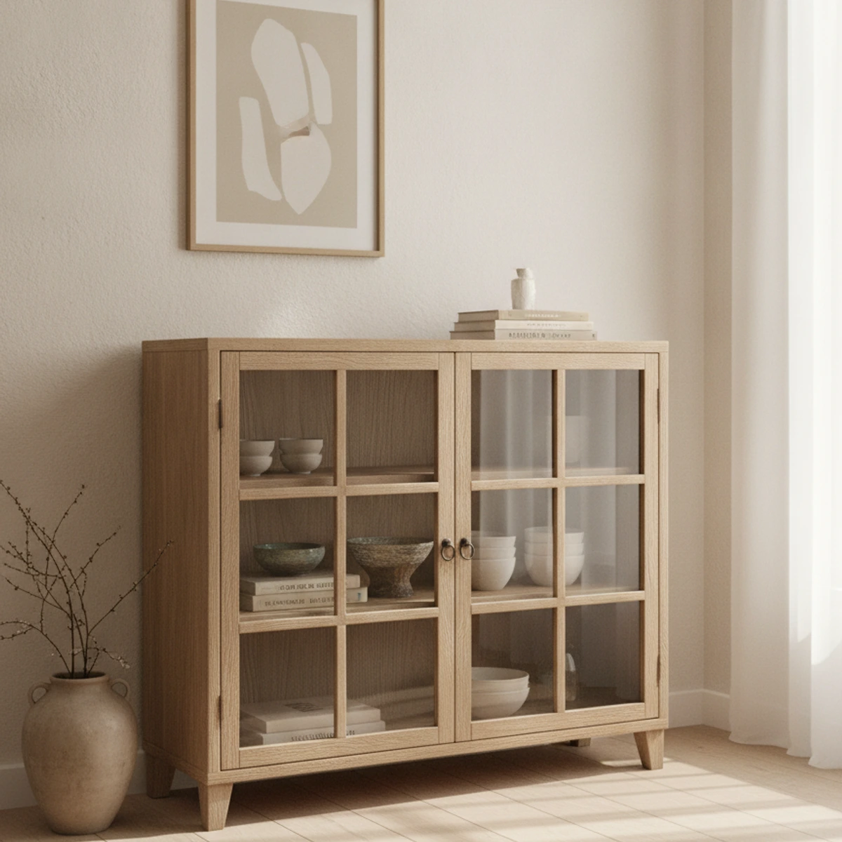 vitrina de madera de mango