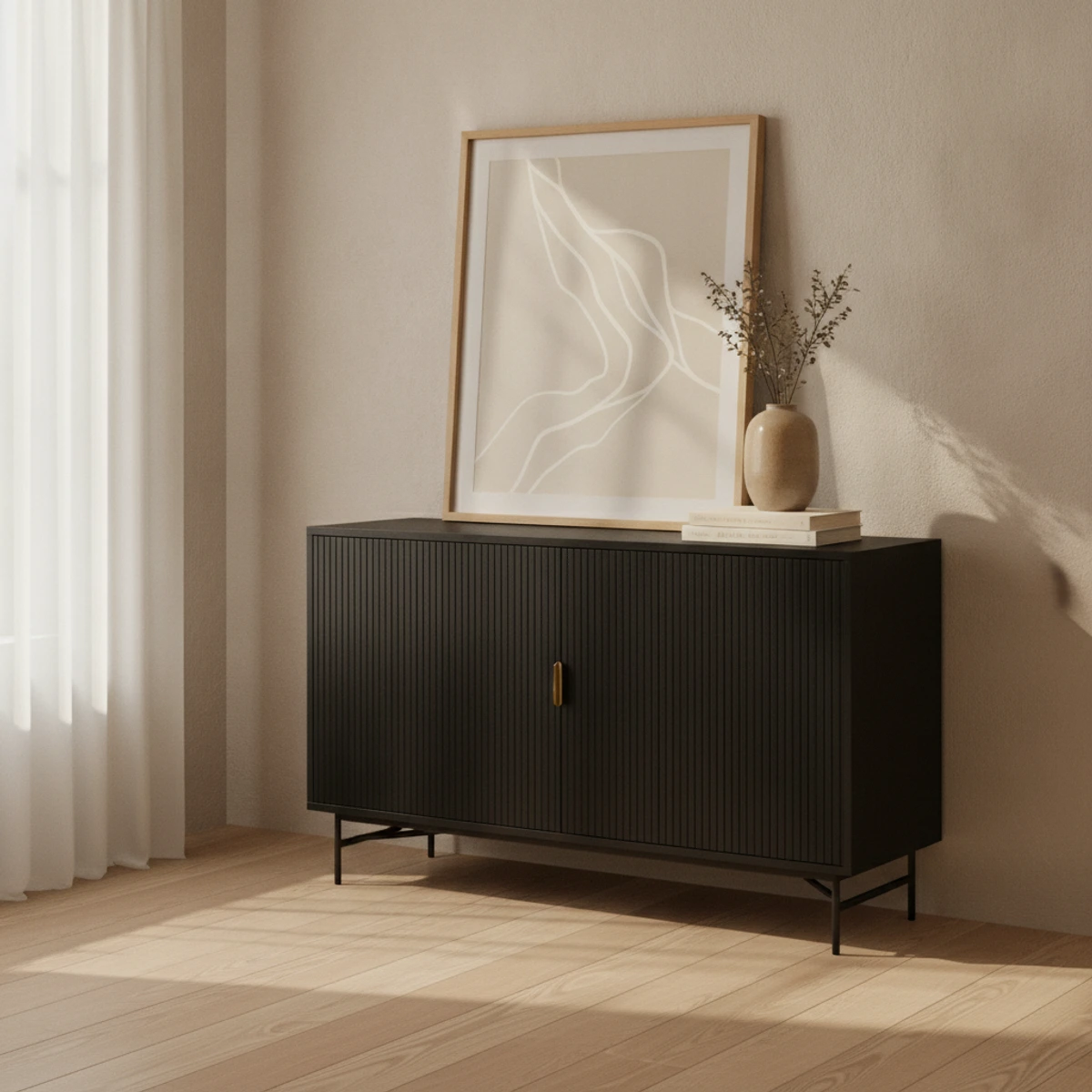 Vitrina ORLA madera negro 100cm